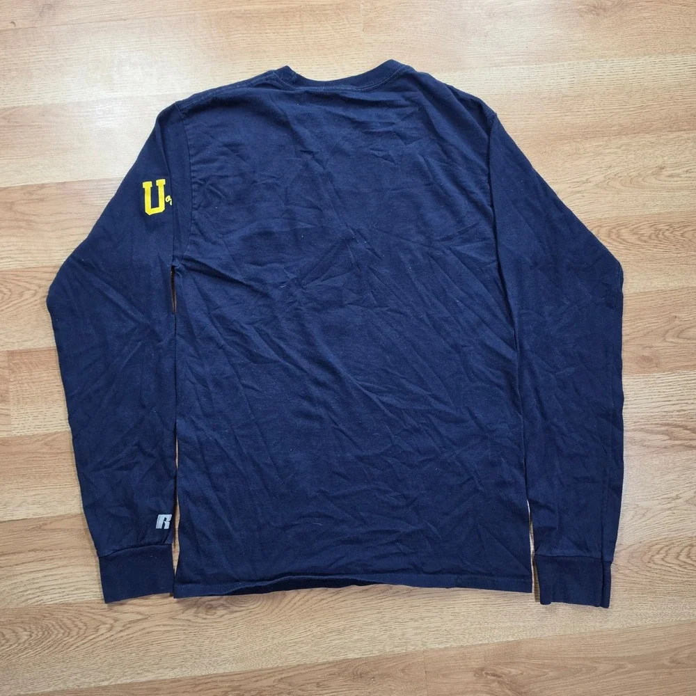 Russell Athletic Michigan Wolverines Mens Small Long Sleeve T-Shirt Navy Blue